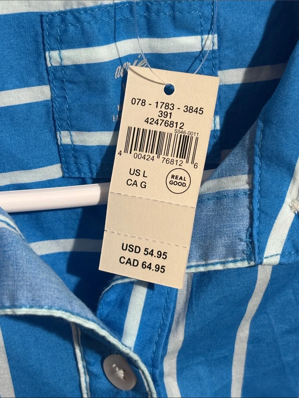 Aerie Women's Good Day Button Down Shirt in Ocean Aqua blue (size Large) - Picture 3 of 7
